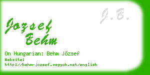 jozsef behm business card
