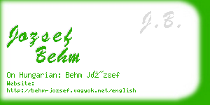 jozsef behm business card